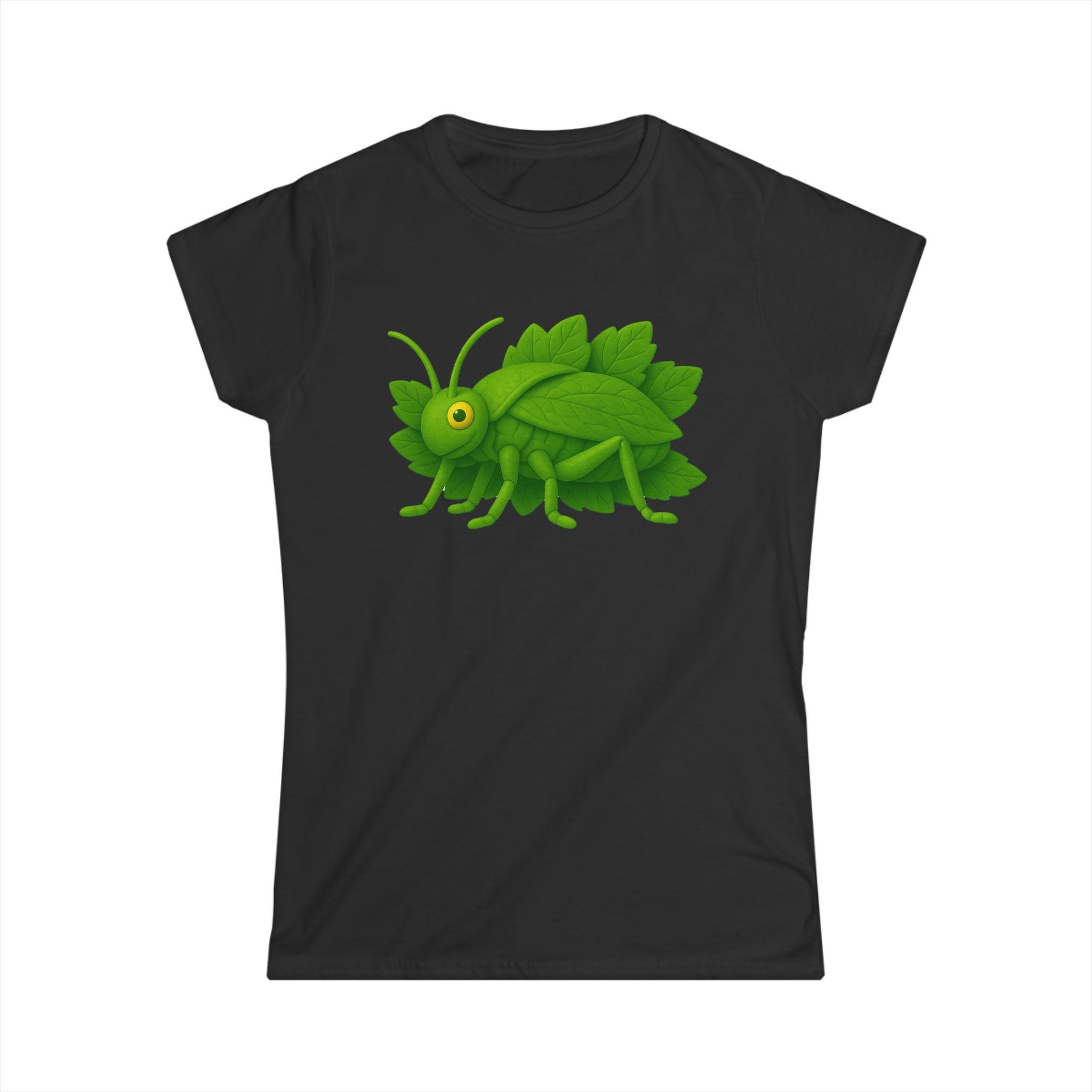 Giant Hooded Katydid 'Playdoh style' Fitted T-Shirt (women's)