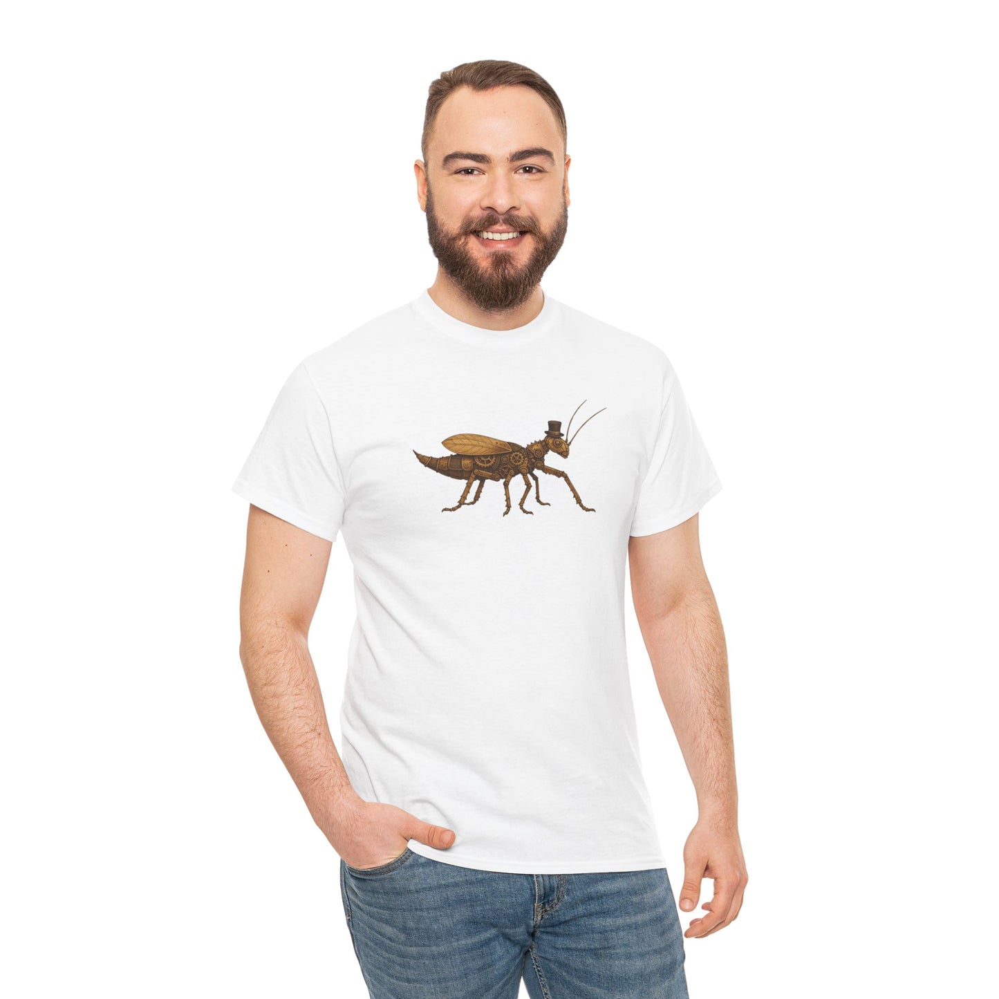 Top Hat Steam Punk Jungle Nymph Unisex Heavy Cotton Tee