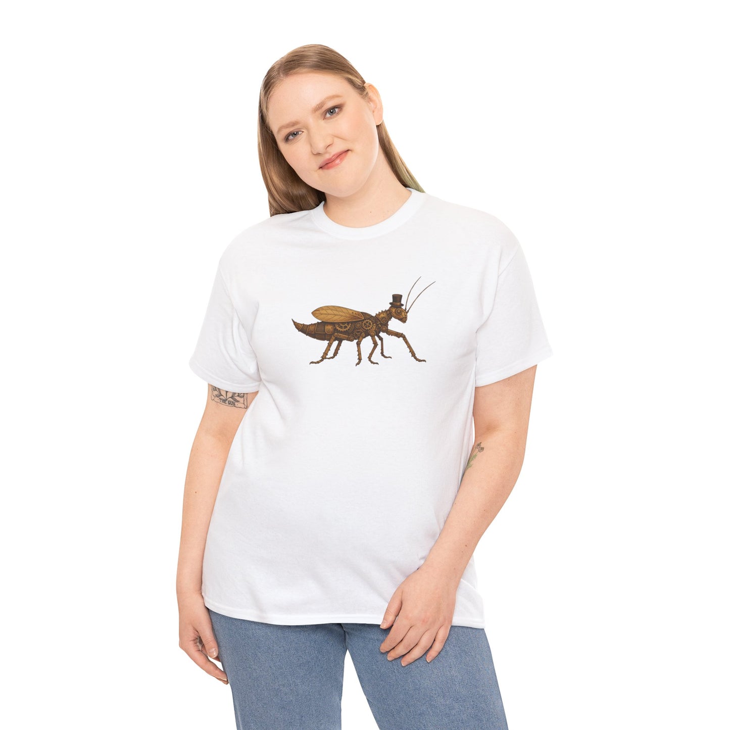 Top Hat Steam Punk Jungle Nymph Unisex Heavy Cotton Tee
