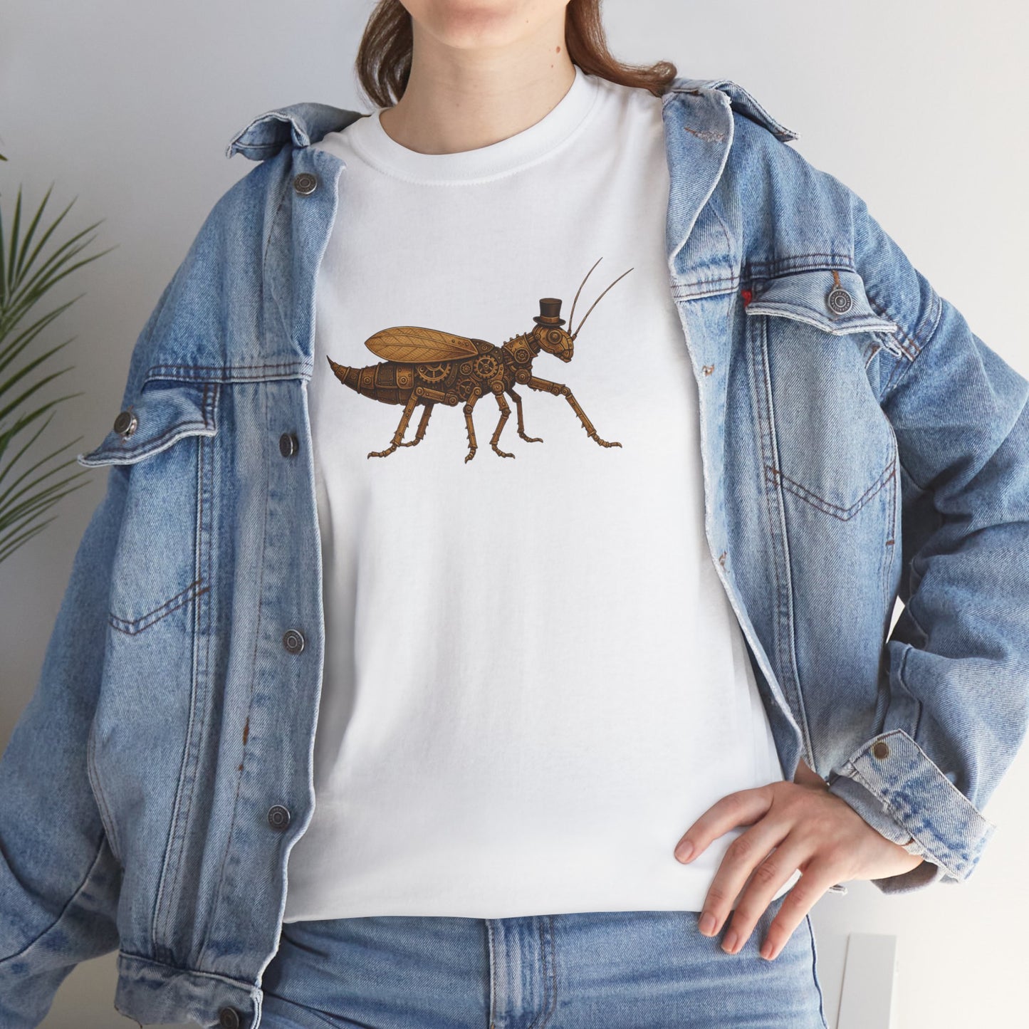 Top Hat Steam Punk Jungle Nymph Unisex Heavy Cotton Tee