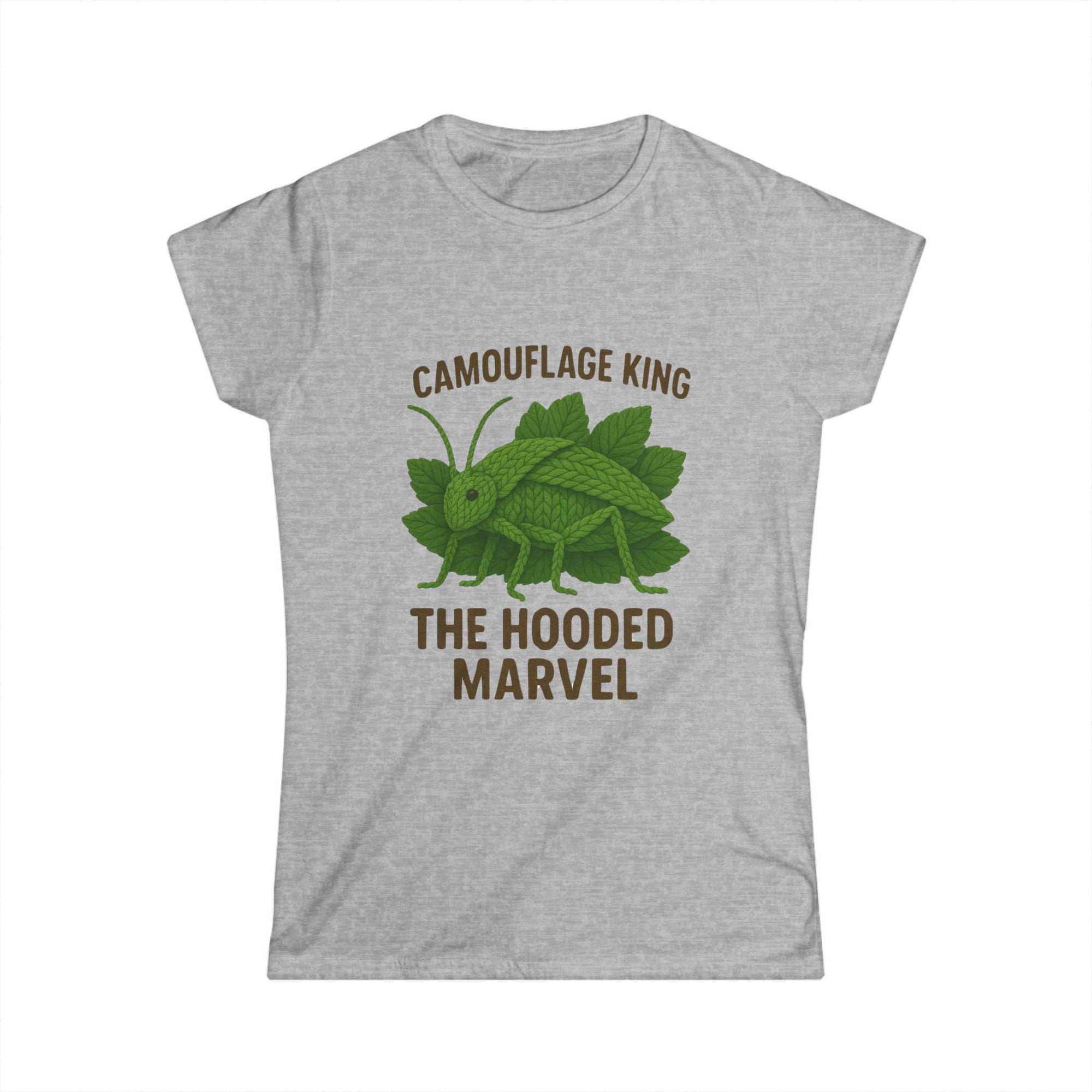 Giant Hooded Katydid 'Camouflage King' Fitted T-Shirt (women's)