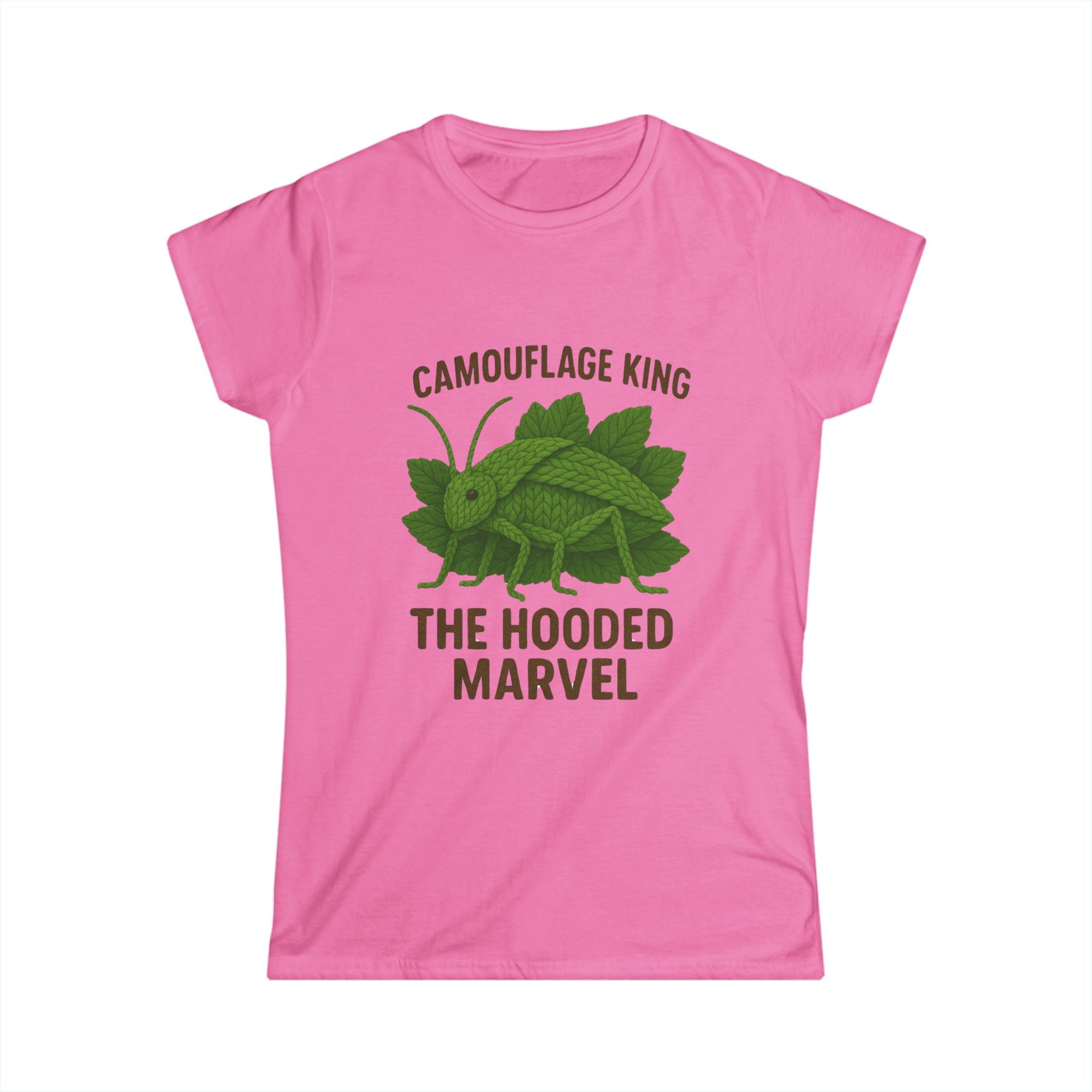 Giant Hooded Katydid 'Camouflage King' Fitted T-Shirt (women's)