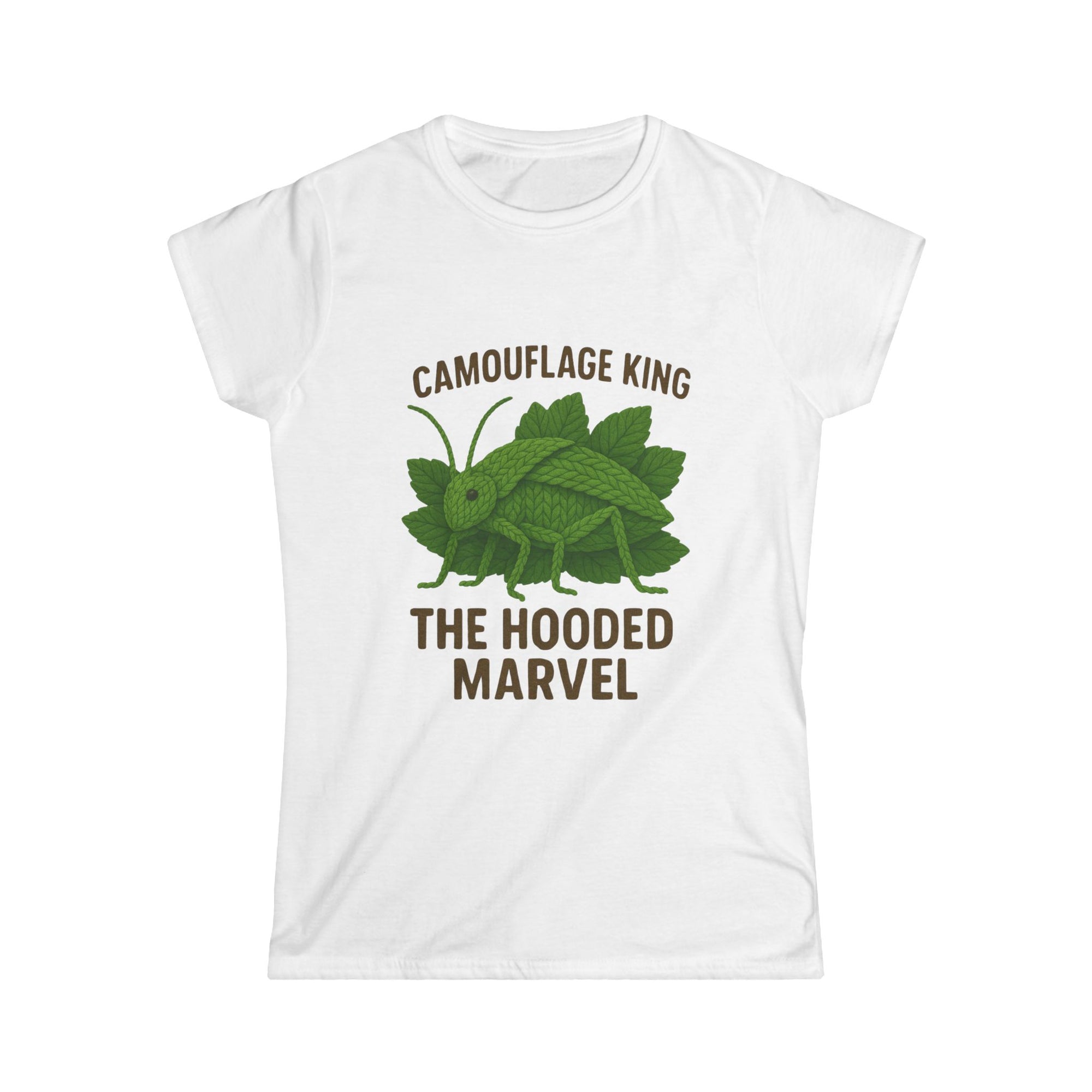 Giant Hooded Katydid 'Camouflage King' Fitted T-Shirt (women's)