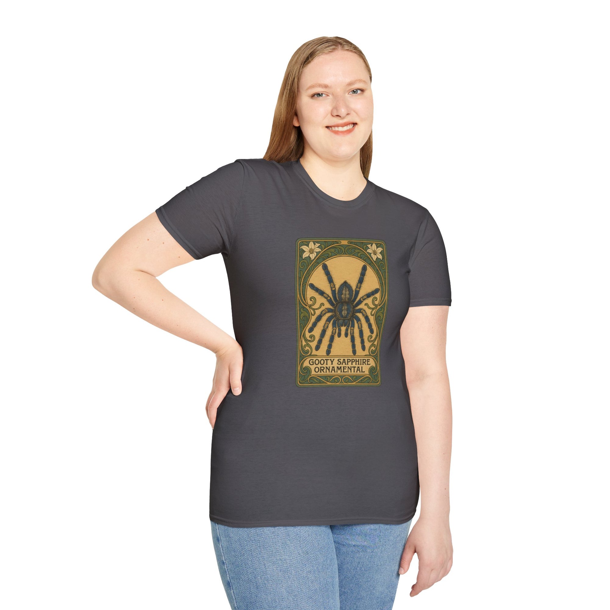 Gooty Sapphire Ornamental - Art Nouveau style T-Shirt - Unisex Softstyle